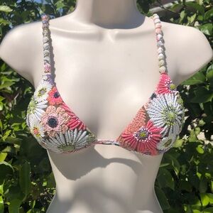 Agua Bendita Floral Dakota Java Bikini Top XS